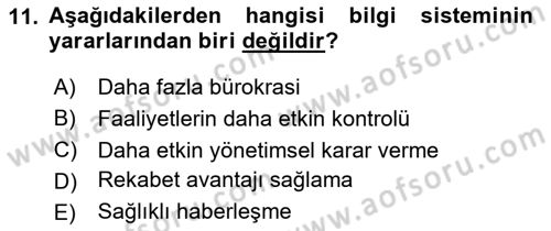 Lojistik Maliyetleri ve Raporlama 1 Dersi 2024 - 2025 Yılı (Final) Dönem Sonu Sınav Soruları 11. Soru