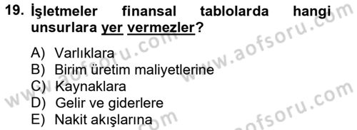 Lojistik Maliyetleri ve Raporlama 2 Dersi 2012 - 2013 Yılı (Vize) Ara Sınav Soruları 19. Soru