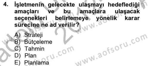 Lojistik Maliyetleri ve Raporlama 2 Dersi 2012 - 2013 Yılı (Vize) Ara Sınav Soruları 4. Soru
