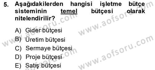 Lojistik Maliyetleri ve Raporlama 2 Dersi 2013 - 2014 Yılı (Vize) Ara Sınav Soruları 5. Soru
