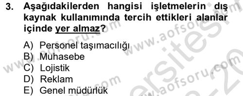Lojistik Maliyetleri ve Raporlama 2 Dersi 2013 - 2014 Yılı Tek Ders Sınav Soruları 3. Soru