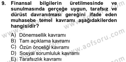 Lojistik Maliyetleri ve Raporlama 2 Dersi 2013 - 2014 Yılı Tek Ders Sınav Soruları 9. Soru
