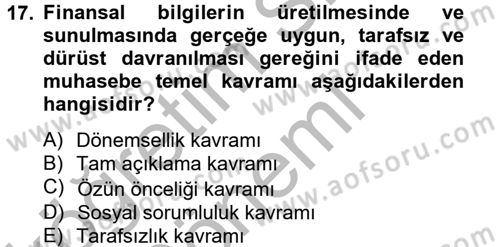 Lojistik Maliyetleri ve Raporlama 2 Dersi 2014 - 2015 Yılı (Vize) Ara Sınav Soruları 17. Soru