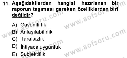 Lojistik Maliyetleri ve Raporlama 2 Dersi 2014 - 2015 Yılı (Final) Dönem Sonu Sınav Soruları 11. Soru