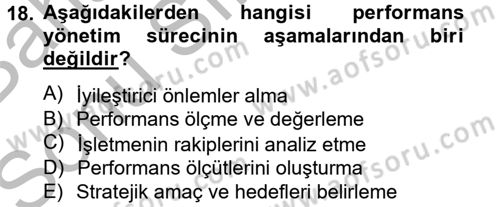 Lojistik Maliyetleri ve Raporlama 2 Dersi 2014 - 2015 Yılı (Final) Dönem Sonu Sınav Soruları 18. Soru