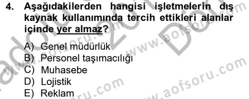 Lojistik Maliyetleri ve Raporlama 2 Dersi 2014 - 2015 Yılı (Final) Dönem Sonu Sınav Soruları 4. Soru