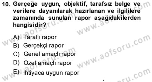 Lojistik Maliyetleri ve Raporlama 2 Dersi 2014 - 2015 Yılı Tek Ders Sınav Soruları 10. Soru