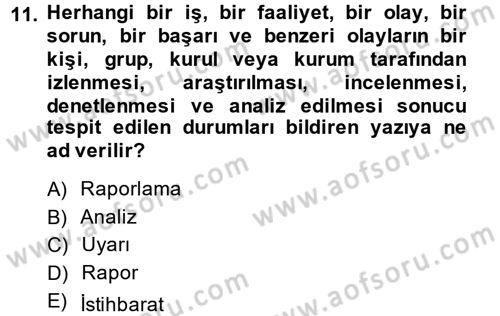 Lojistik Maliyetleri ve Raporlama 2 Dersi 2014 - 2015 Yılı Tek Ders Sınav Soruları 11. Soru