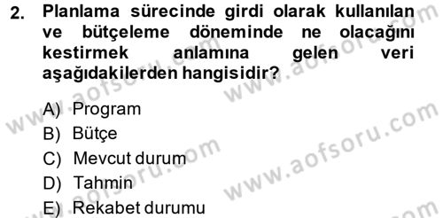 Lojistik Maliyetleri ve Raporlama 2 Dersi 2014 - 2015 Yılı Tek Ders Sınav Soruları 2. Soru