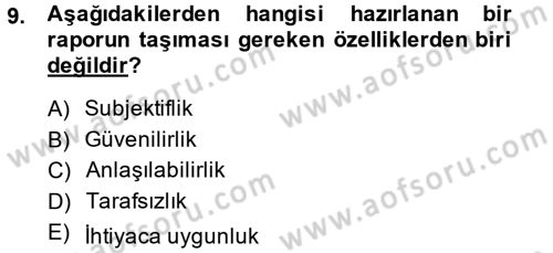 Lojistik Maliyetleri ve Raporlama 2 Dersi 2014 - 2015 Yılı Tek Ders Sınav Soruları 9. Soru