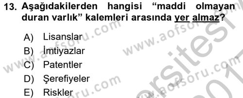 Lojistik Maliyetleri ve Raporlama 2 Dersi 2016 - 2017 Yılı 3 Ders Sınav Soruları 13. Soru