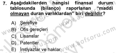 Lojistik Maliyetleri ve Raporlama 2 Dersi 2016 - 2017 Yılı (Final) Dönem Sonu Sınav Soruları 7. Soru