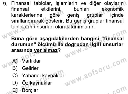 Lojistik Maliyetleri ve Raporlama 2 Dersi 2016 - 2017 Yılı (Final) Dönem Sonu Sınav Soruları 9. Soru