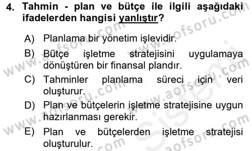Lojistik Maliyetleri ve Raporlama 2 Dersi 2017 - 2018 Yılı (Vize) Ara Sınav Soruları 4. Soru