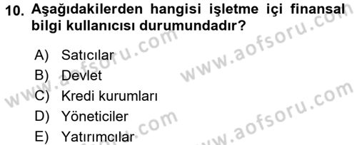 Lojistik Maliyetleri ve Raporlama 2 Dersi 2017 - 2018 Yılı (Final) Dönem Sonu Sınav Soruları 10. Soru