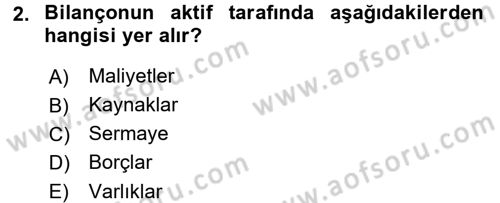 Lojistik Maliyetleri ve Raporlama 2 Dersi 2017 - 2018 Yılı (Final) Dönem Sonu Sınav Soruları 2. Soru