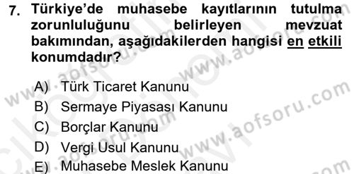 Lojistik Maliyetleri ve Raporlama 2 Dersi 2017 - 2018 Yılı (Final) Dönem Sonu Sınav Soruları 7. Soru
