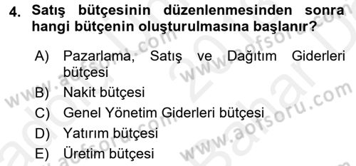 Lojistik Maliyetleri ve Raporlama 2 Dersi 2018 - 2019 Yılı (Vize) Ara Sınav Soruları 4. Soru