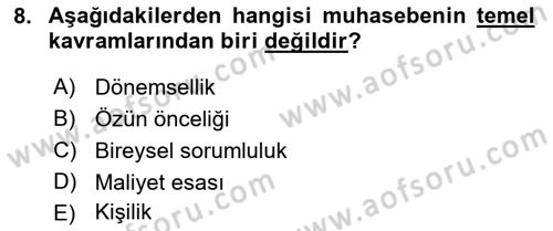 Lojistik Maliyetleri ve Raporlama 2 Dersi 2018 - 2019 Yılı Yaz Okulu Sınav Soruları 8. Soru