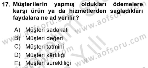 Lojistik Maliyetleri ve Raporlama 2 Dersi 2020 - 2021 Yılı Yaz Okulu Sınav Soruları 17. Soru