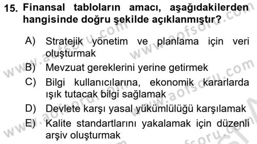 Lojistik Maliyetleri ve Raporlama 2 Dersi 2021 - 2022 Yılı (Final) Dönem Sonu Sınav Soruları 15. Soru
