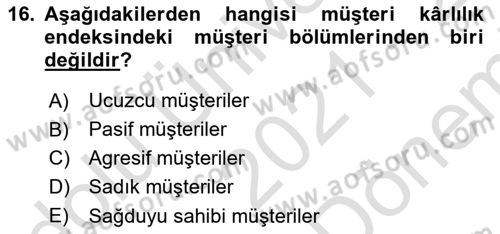 Lojistik Maliyetleri ve Raporlama 2 Dersi 2021 - 2022 Yılı (Final) Dönem Sonu Sınav Soruları 16. Soru