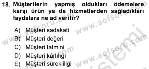 Lojistik Maliyetleri ve Raporlama 2 Dersi 2021 - 2022 Yılı (Final) Dönem Sonu Sınav Soruları 18. Soru