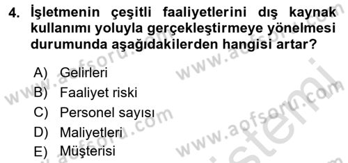 Lojistik Maliyetleri ve Raporlama 2 Dersi 2021 - 2022 Yılı (Final) Dönem Sonu Sınav Soruları 4. Soru