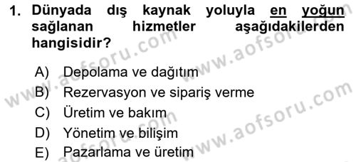 Lojistik Maliyetleri ve Raporlama 2 Dersi 2021 - 2022 Yılı Yaz Okulu Sınav Soruları 1. Soru