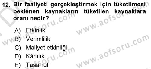 Lojistik Maliyetleri ve Raporlama 2 Dersi 2023 - 2024 Yılı (Final) Dönem Sonu Sınavı 12. Soru