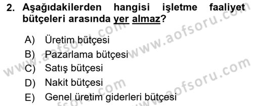 Lojistik Maliyetleri ve Raporlama 2 Dersi 2023 - 2024 Yılı Yaz Okulu Sınav Soruları 2. Soru