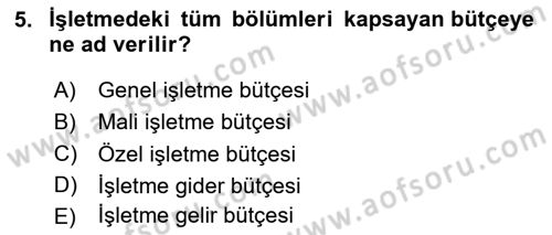 Lojistik Maliyetleri ve Raporlama 2 Dersi 2023 - 2024 Yılı Yaz Okulu Sınav Soruları 5. Soru