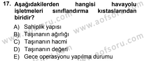 Ulaştırma Sistemleri Dersi 2012 - 2013 Yılı (Vize) Ara Sınav Soruları 17. Soru