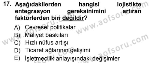 Ulaştırma Sistemleri Dersi 2012 - 2013 Yılı (Final) Dönem Sonu Sınav Soruları 17. Soru