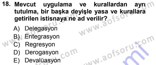 Ulaştırma Sistemleri Dersi 2012 - 2013 Yılı (Final) Dönem Sonu Sınavı 18. Soru