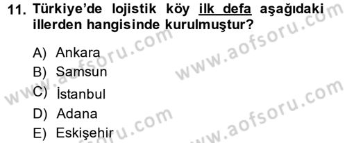 Ulaştırma Sistemleri Dersi 2013 - 2014 Yılı (Vize) Ara Sınav Soruları 11. Soru