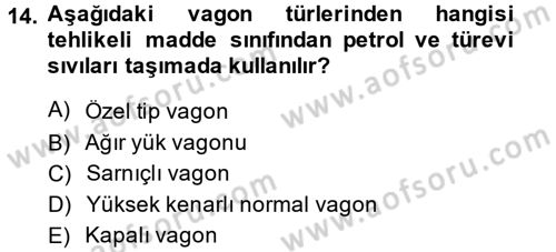 Ulaştırma Sistemleri Dersi 2013 - 2014 Yılı (Vize) Ara Sınavı 14. Soru