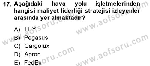 Ulaştırma Sistemleri Dersi 2013 - 2014 Yılı (Vize) Ara Sınav Soruları 17. Soru
