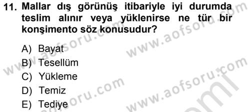 Ulaştırma Sistemleri Dersi 2013 - 2014 Yılı Tek Ders Sınavı 11. Soru