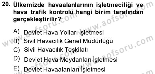 Ulaştırma Sistemleri Dersi 2014 - 2015 Yılı (Final) Dönem Sonu Sınav Soruları 20. Soru