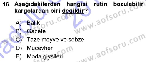 Ulaştırma Sistemleri Dersi 2015 - 2016 Yılı (Vize) Ara Sınav Soruları 16. Soru