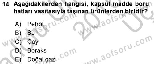 Ulaştırma Sistemleri Dersi 2016 - 2017 Yılı 3 Ders Sınav Soruları 14. Soru