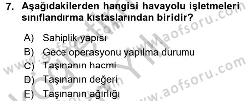 Ulaştırma Sistemleri Dersi 2016 - 2017 Yılı 3 Ders Sınav Soruları 7. Soru