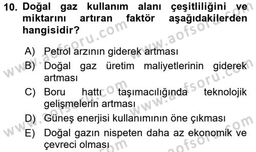 Ulaştırma Sistemleri Dersi 2016 - 2017 Yılı (Final) Dönem Sonu Sınav Soruları 10. Soru