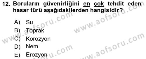 Ulaştırma Sistemleri Dersi 2016 - 2017 Yılı (Final) Dönem Sonu Sınav Soruları 12. Soru