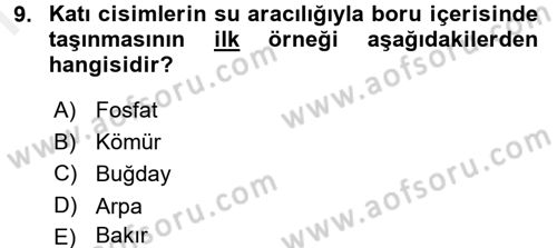 Ulaştırma Sistemleri Dersi 2016 - 2017 Yılı (Final) Dönem Sonu Sınav Soruları 9. Soru