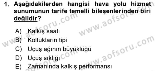 Ulaştırma Sistemleri Dersi 2017 - 2018 Yılı (Final) Dönem Sonu Sınav Soruları 1. Soru