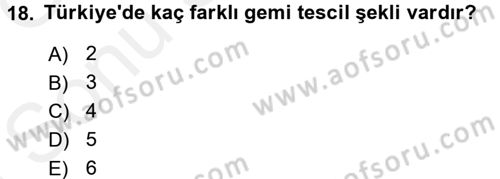 Ulaştırma Sistemleri Dersi 2017 - 2018 Yılı (Final) Dönem Sonu Sınav Soruları 18. Soru