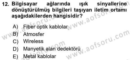 Ulaştırma Sistemleri Dersi 2018 - 2019 Yılı Yaz Okulu Sınavı 12. Soru