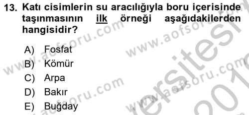 Ulaştırma Sistemleri Dersi 2018 - 2019 Yılı Yaz Okulu Sınavı 13. Soru